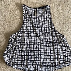 Zara Black and White Flowy Top
